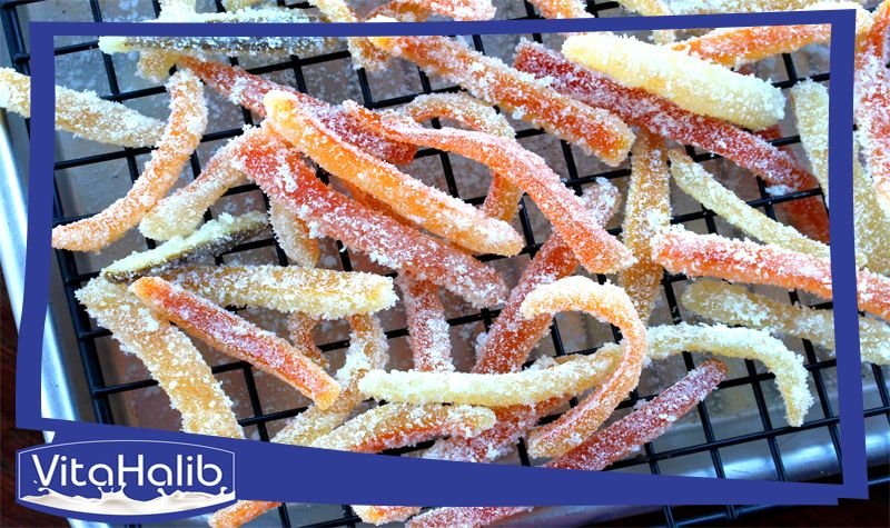 قشور الحامض والليمون المسكرة